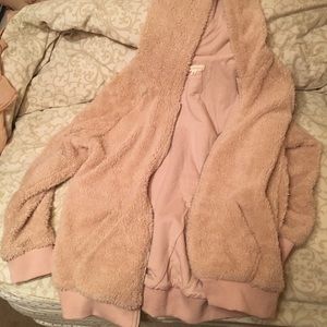 Light pink fluffy jacket